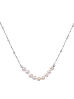 Luna Pearl Arc Necklace