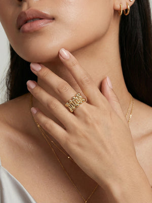 Golden Rope Sculpture Ring