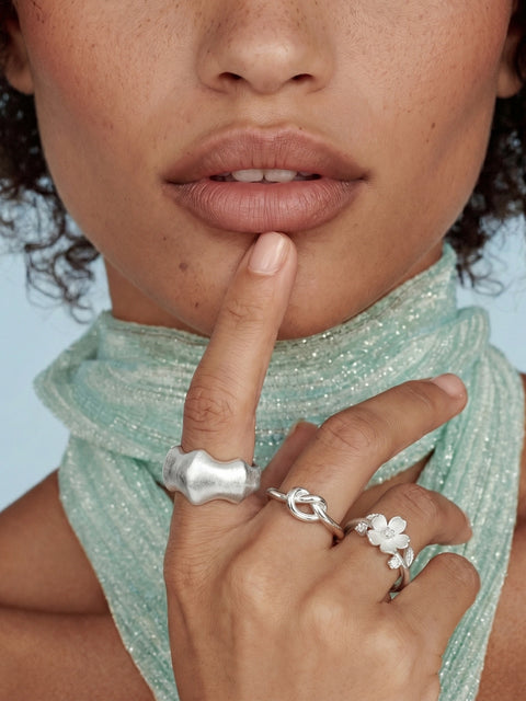 Liquid Silver Statement Ring