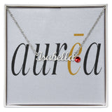 Name Necklace with Birthstone