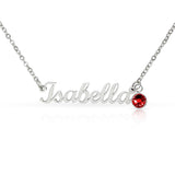 Name Necklace with Birthstone