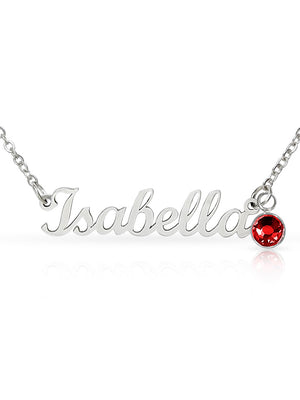 Custom Name Necklace with Birthstone