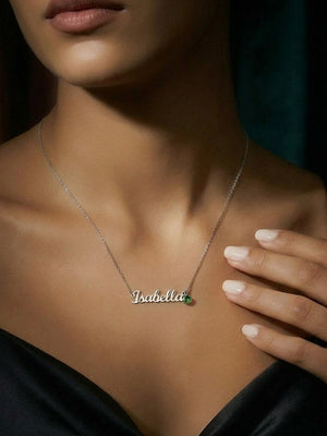 Custom Name Necklace with Birthstone