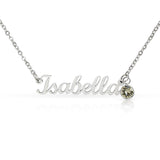 Name Necklace with Birthstone