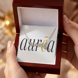 Name Necklace with Birthstone
