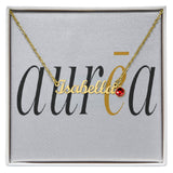 Name Necklace with Birthstone