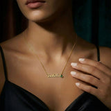 Name Necklace with Birthstone