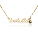 Name Necklace with Birthstone