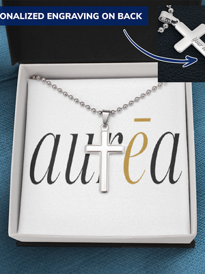 Personalized Cross Necklace with Ball Chain