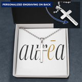 Personalized Cross Necklace with Ball Chain