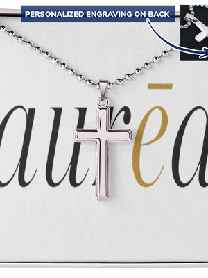 Personalized Cross Necklace with Ball Chain