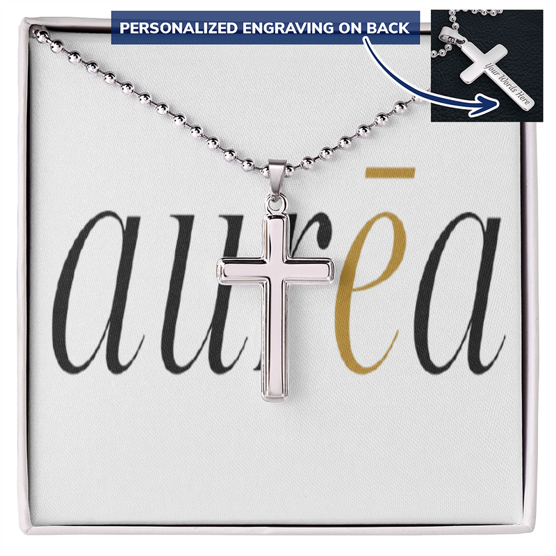 Personalized Cross Necklace with Ball Chain