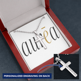 Personalized Cross Necklace with Ball Chain