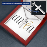 Personalized Cross Necklace with Ball Chain