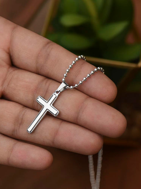 Artisan Cross Necklace with Ball Chain
