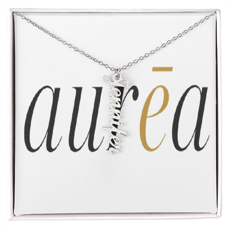 Vertical Name Necklace W/MC