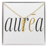 Vertical Name Necklace W/MC