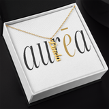 Vertical Name Necklace W/MC