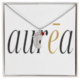 Engraved Baby Feet Necklace with Birthstone