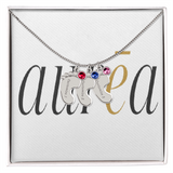 Engraved Baby Feet Necklace with Birthstone