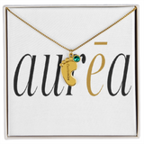 Engraved Baby Feet Necklace with Birthstone