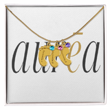 Engraved Baby Feet Necklace with Birthstone