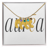 Engraved Baby Feet Necklace with Birthstone