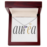 Engraved Baby Feet Necklace with Birthstone