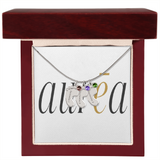 Engraved Baby Feet Necklace with Birthstone