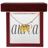 Engraved Baby Feet Necklace with Birthstone