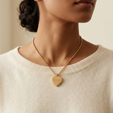 engraved-heart-necklace-with-beaded-chain - model