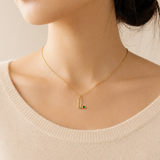 initial-and-birthstone-necklace - model
