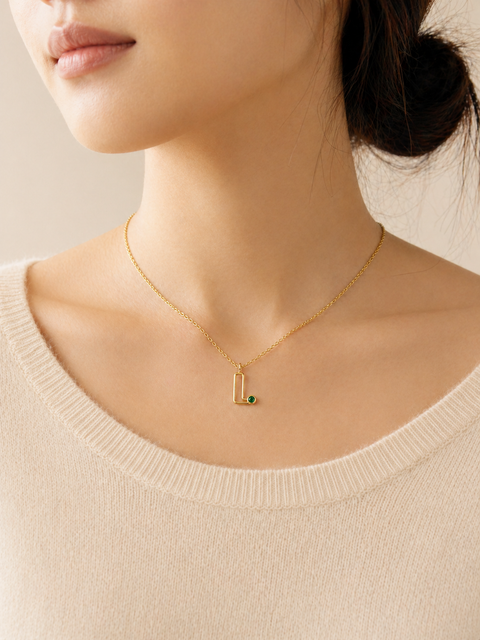 initial-and-birthstone-necklace - model
