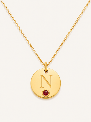 Initial Birthstone Necklace