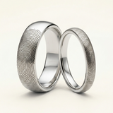 His and Hers Fingerprint Ring Set - Sterling Silver
