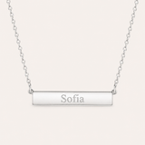 Horizontal Bar Necklace with Engraving - Rose Gold