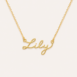 Dainty Script Name Necklace - 24K Gold Plated