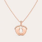 Baby Feet Pendant - Rose Gold
