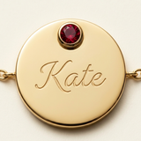 personalized-engraved-disc-bracelet-with-birthstone - detail
