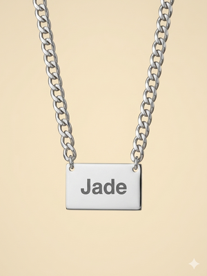 Engravable Tag on Curb Chain