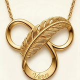 infinity-feather-name-necklace - detail