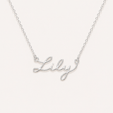 Dainty Script Name Necklace - Sterling Silver