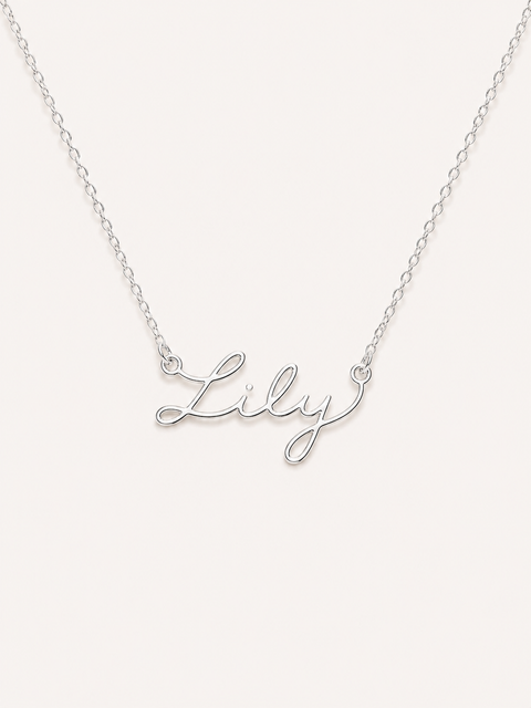 Dainty Script Name Necklace - Sterling Silver