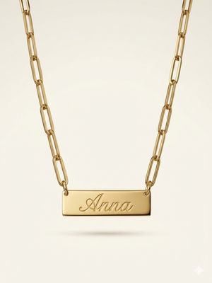 Paperclip Necklace with Nameplate