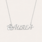 Flower Name Necklace - Silver