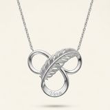 Infinity Feather Name Necklace - Sterling Silver