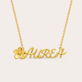 flower-name-necklace - Gold