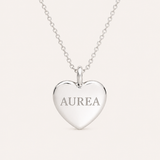 Heart Pendant with Engraving - Silver