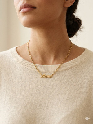 Paperclip Necklace with Nameplate