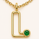 initial-and-birthstone-necklace - detail
